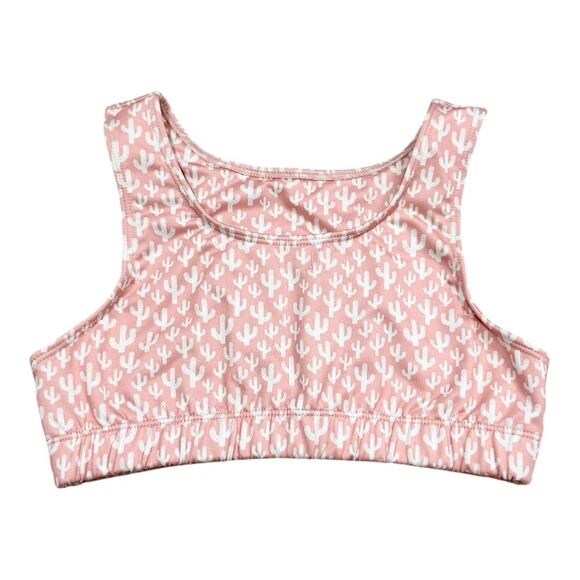 Dirty Blondes Workouts Sports Bra Top Cactus Print Medium NEW - Picture 1 of 5